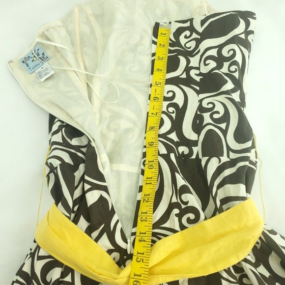 Tabitha Womens Cream Brown Paisley Print Strapless Back Zip Summer Dress… - Picture 12 of 15
